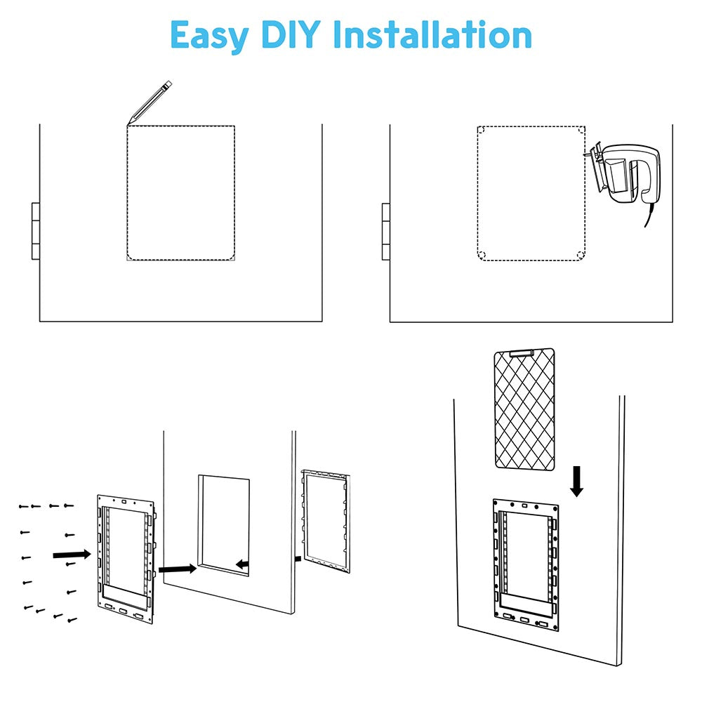 Yescom Cat & Dog Door with Flap 2-Way Entry 12.8x17.7 in.