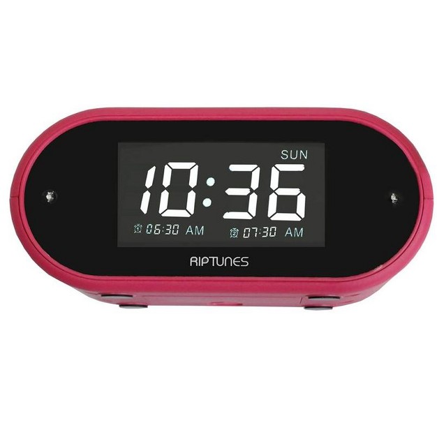 Riptunes 3 in 1 Vibrating Alarm Clock With Bed Shaker Pink