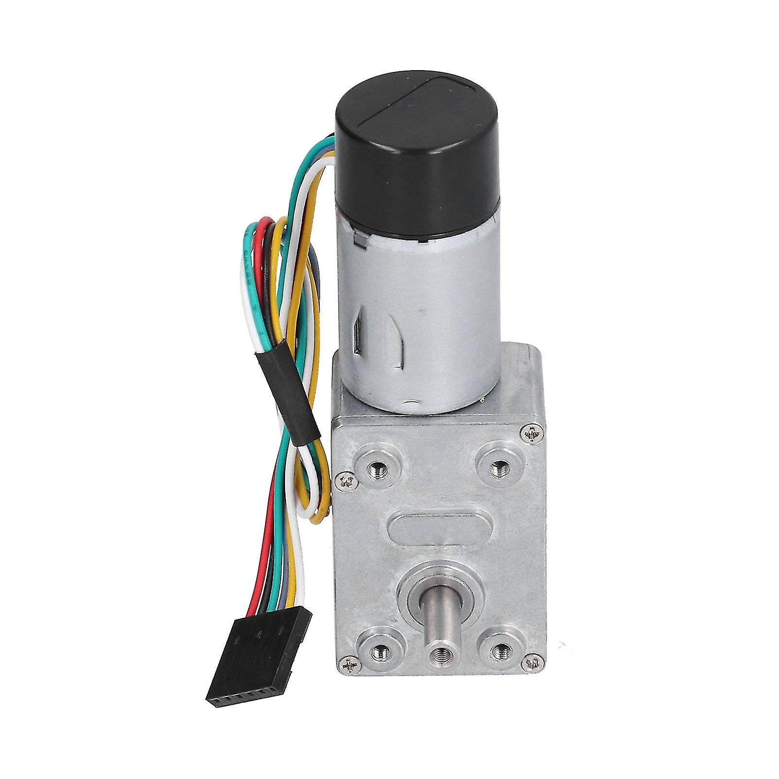 JGY‑370 Encoder Reduction Motor Full Metal Worm Gear Motor with Self Locking Single Shaft DC 24V10RPM