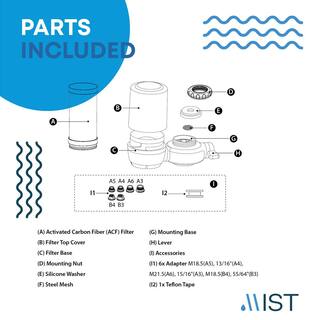 mist Faucet Water Filtration System with Activated Carbon Fiber 320-Gal. Capacity Connects to Most Faucets Faucet Water Filter MFS094