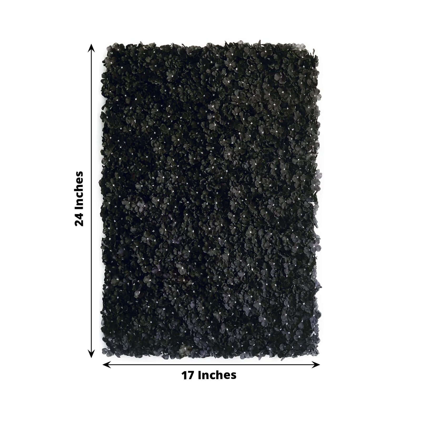 Black UV Protected Hydrangea Flower Wall Mat Backdrop 4 Artificial Panels - 11 Sq ft.