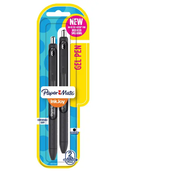 Paper Mate Inkjoy Black .7MM Gel Pens 2-Pack