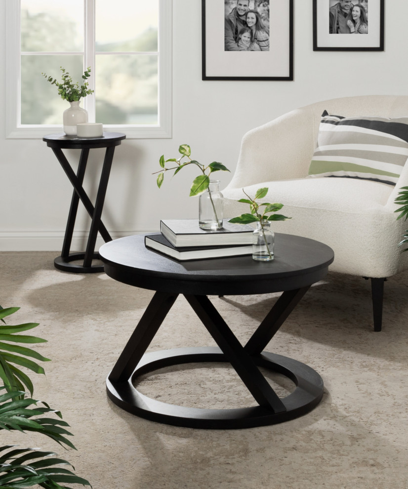 Aja Modern Wood Accent Table   Transitional   Side Tables And End Tables   by Uniek Inc.  Houzz