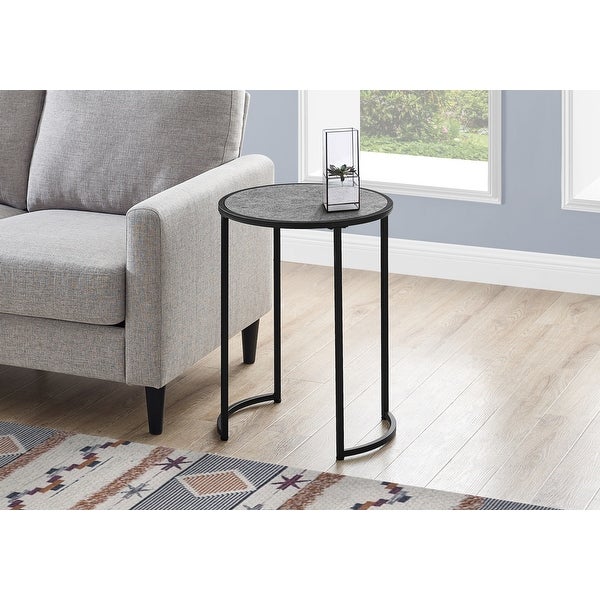 Monarch Specialties Side Table with Curved U-Shaped Metal Base - White - 18.25