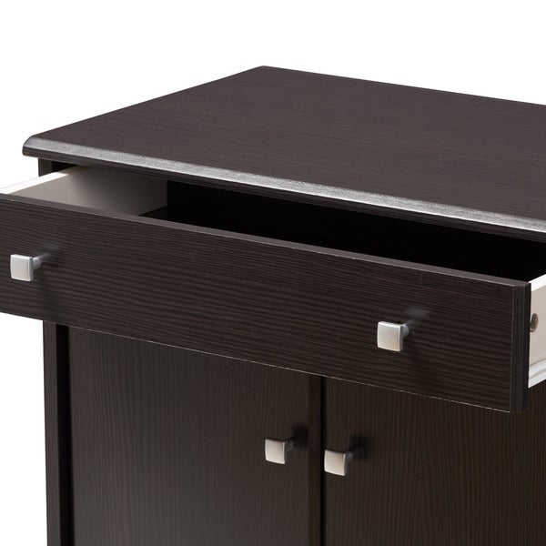 Contemporary Dark Brown Shoe Cabinet by Baxton Studio - - 22580566