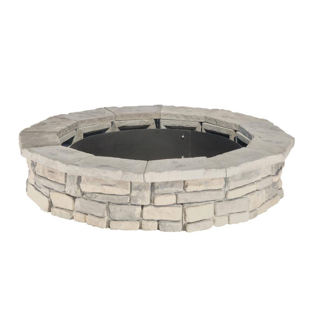 Natural Concrete Products Co 44 in. Random Stone Limestone Fire Pit Kit RSFPL