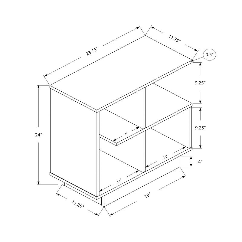 Monarch 4-Shelf Asymmetrical End Table