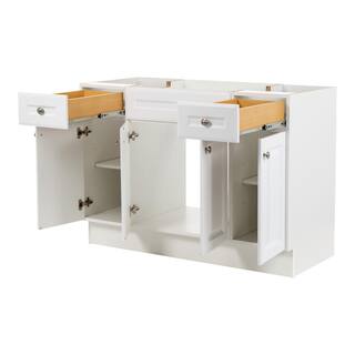 Glacier Bay Glensford 48.0 in. W x 21.6 in. D x 34.2 in. H Bath Vanity Cabinet without Top in White GF4821-WH