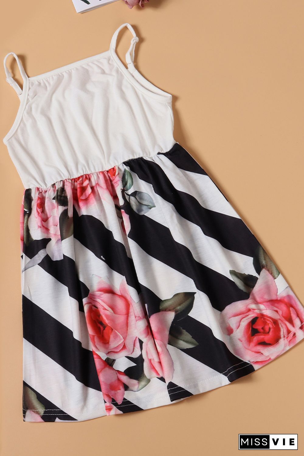 Striped Print Mother-daughter Dress Wholesale