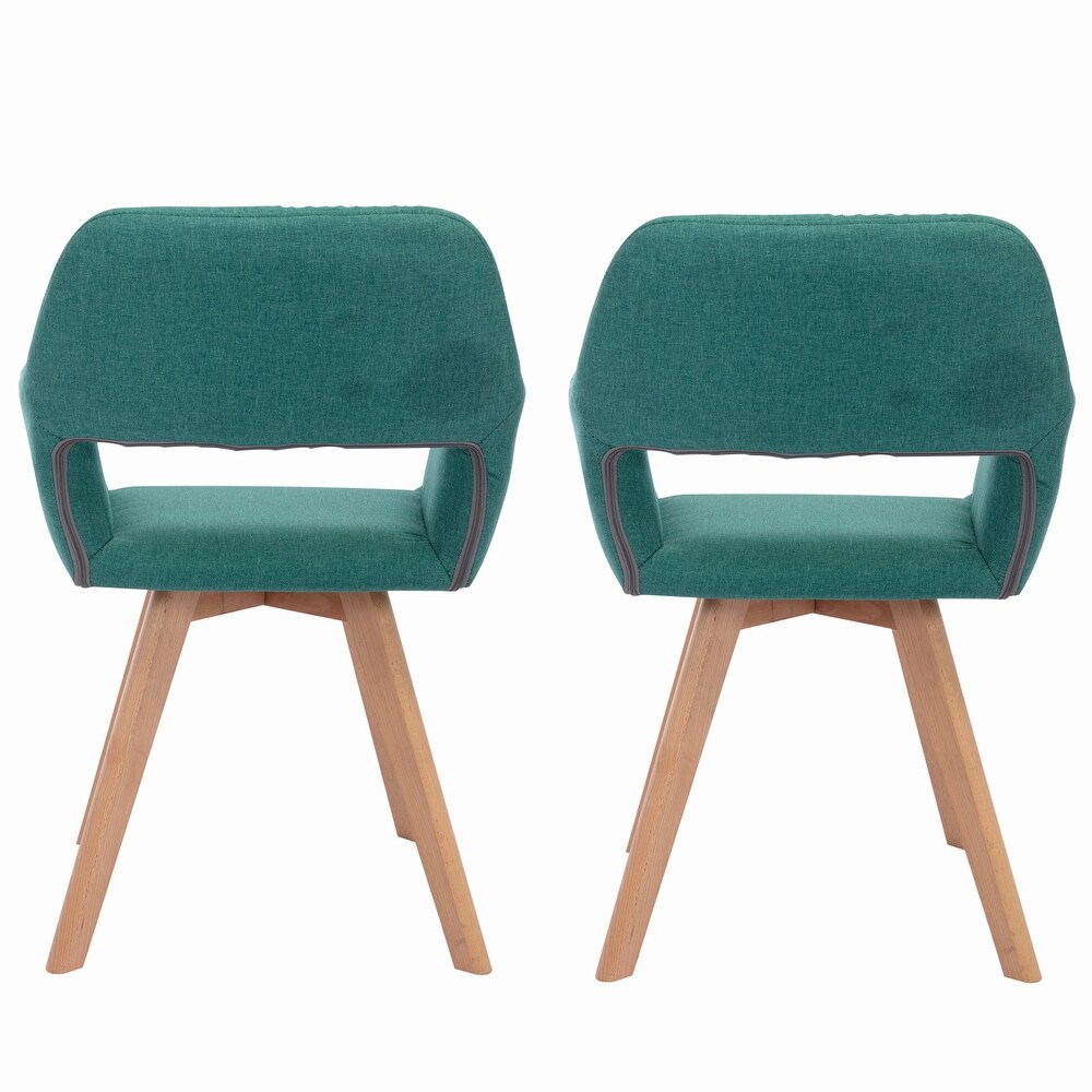 Modern Linen Fabric Dining Chairs (Set of 2)