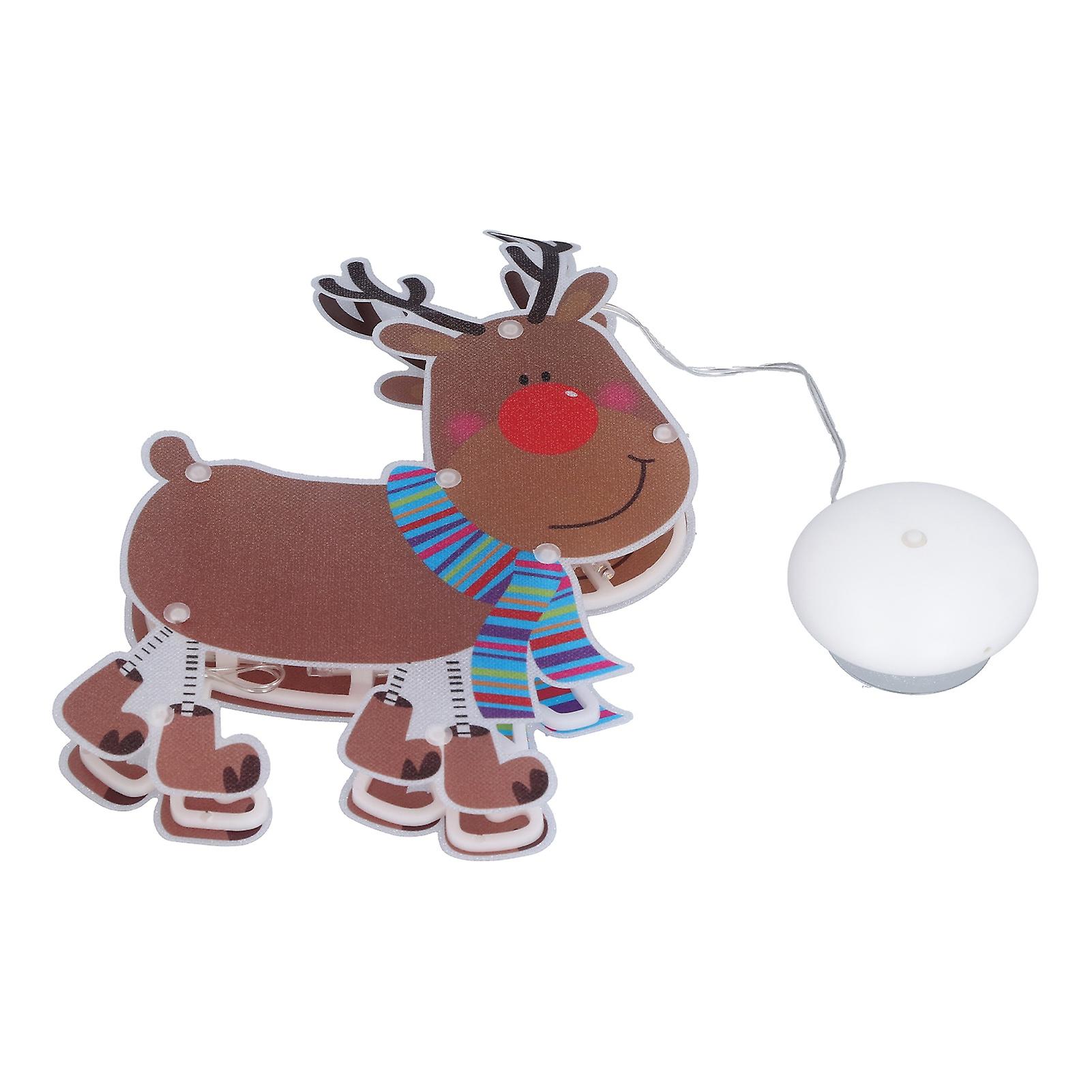 LED Christmas Window Hanging Light Elk Shape Window Decoration Lamp with Suction Cup