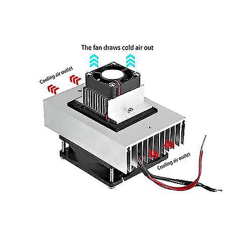 Botao Semiconductor Refrigeration Cooling System Mini Air Conditioner Diy Kit(1 Pc， Black Plus Silver)