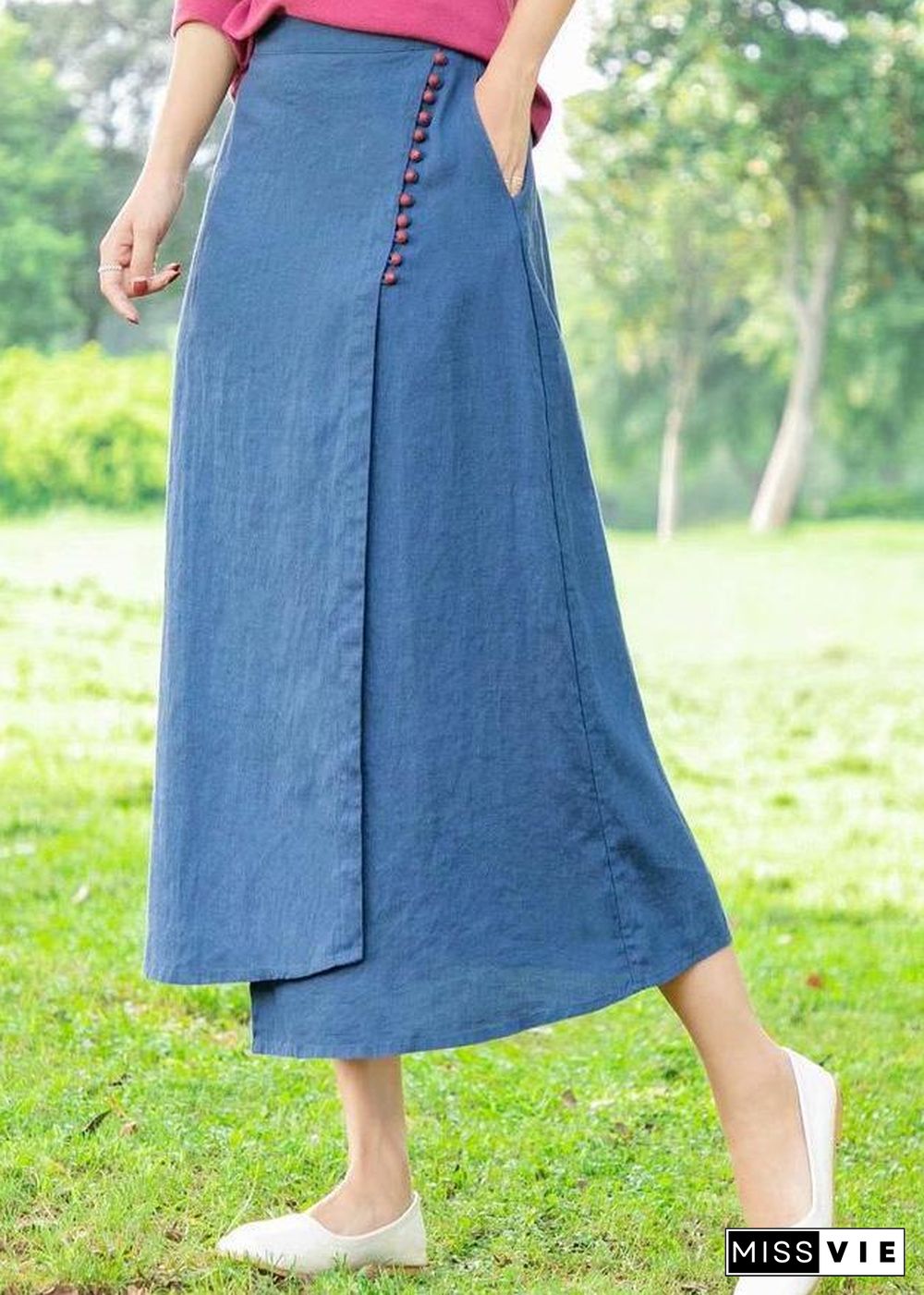 New Retro Blue irregular skirt