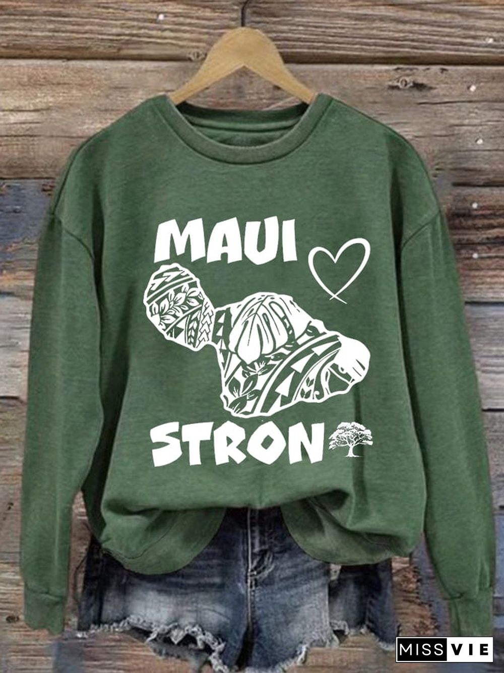 Women's Maui Strong Print Casual Sweatshirt