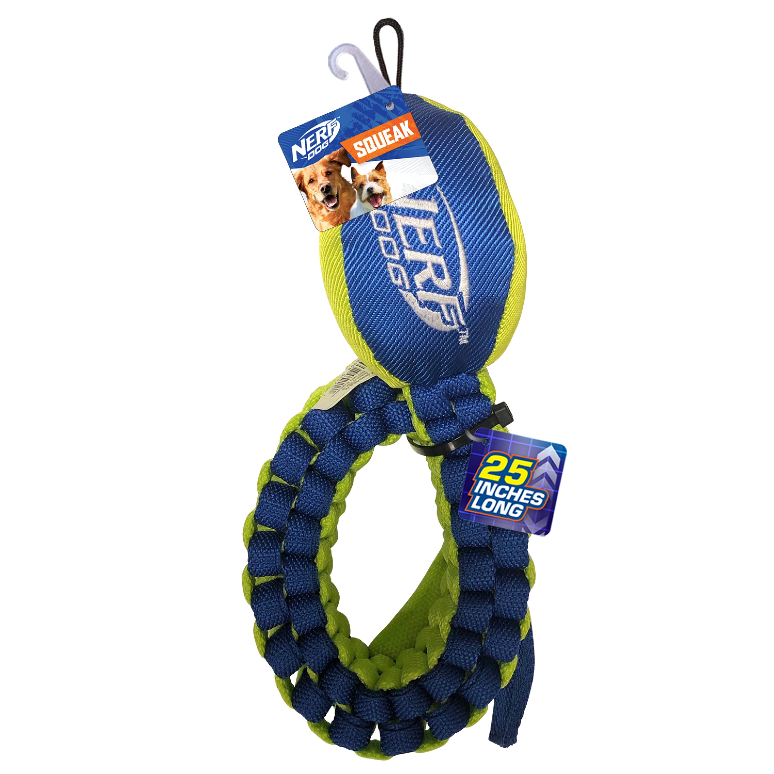 Nerf Dog Vortex Chain Tug Dog Toy with Durable Braided Nylon， 25