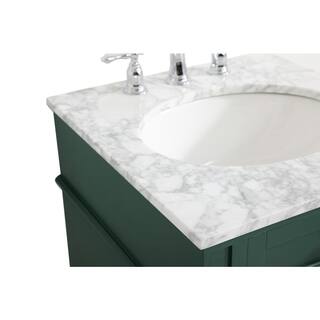 Simply Living 21 in. W x 21.5 in. D x 35 in. H Bath Vanity in Green with Carrara White Marble Top SL37563GN