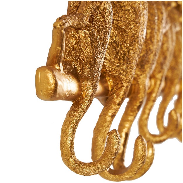 Polystone Monkey Textured 8 Hanger Wall Hook Gold Olivia amp May