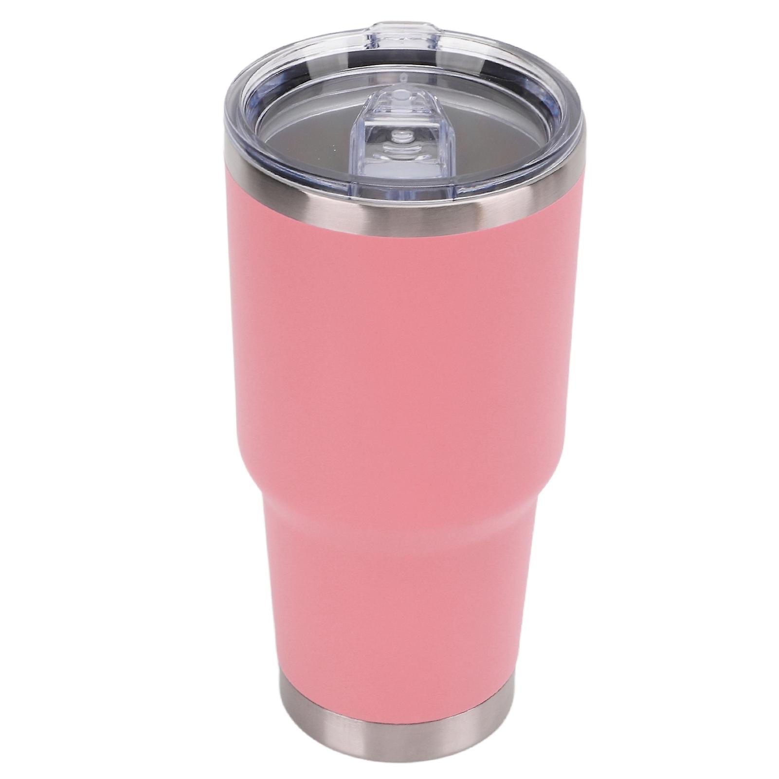 Vacuum Insulated Bottle Stainless Steel Thermal Cup Coffee Mug Double Wall With Cover For Travelpink