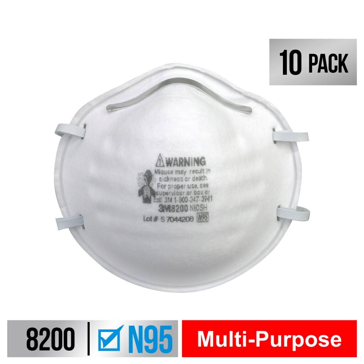 3M N95 Sanding and Fiberglass Respirator White 10 pc