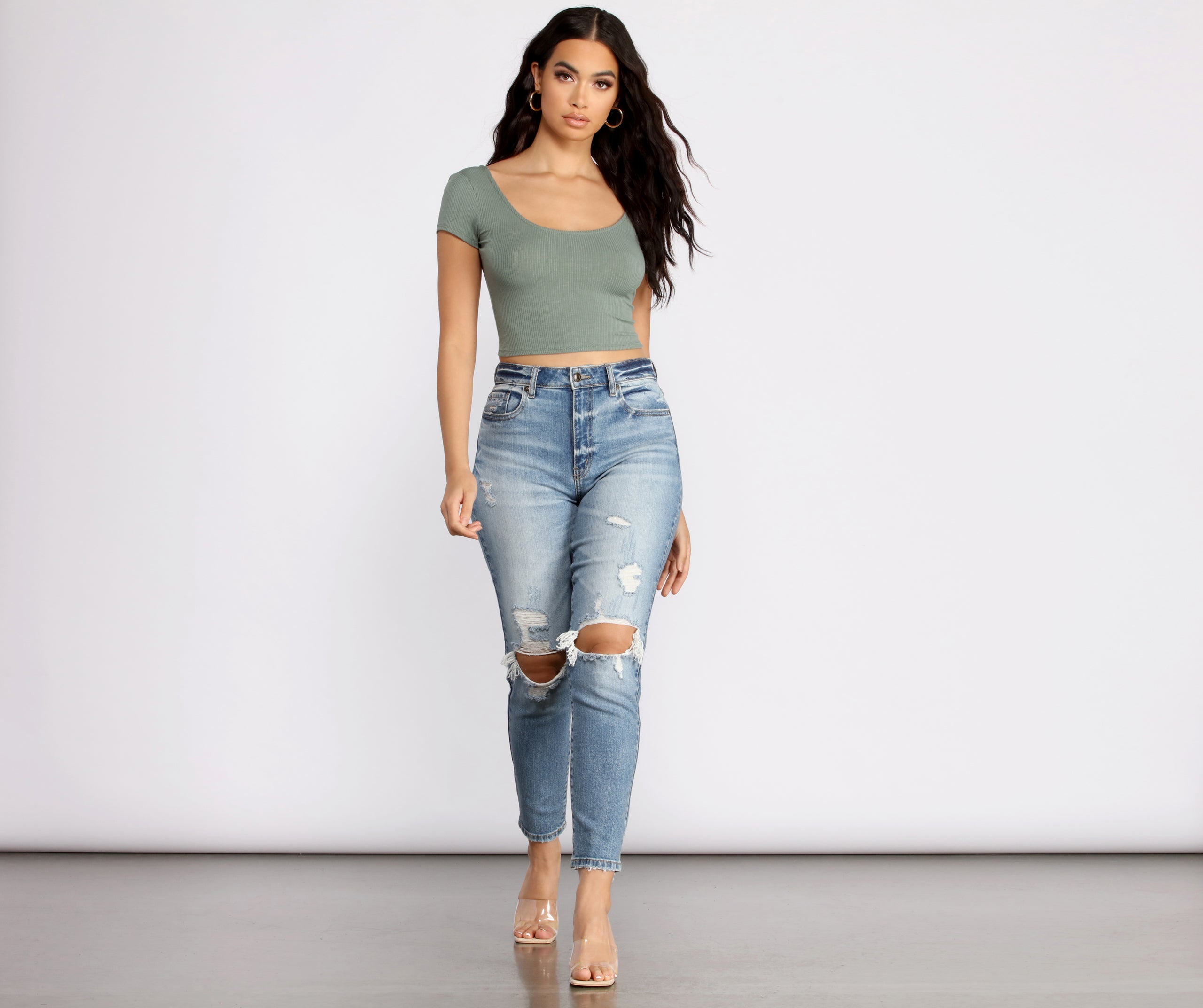 Sassy Strappy Back Cropped Tee