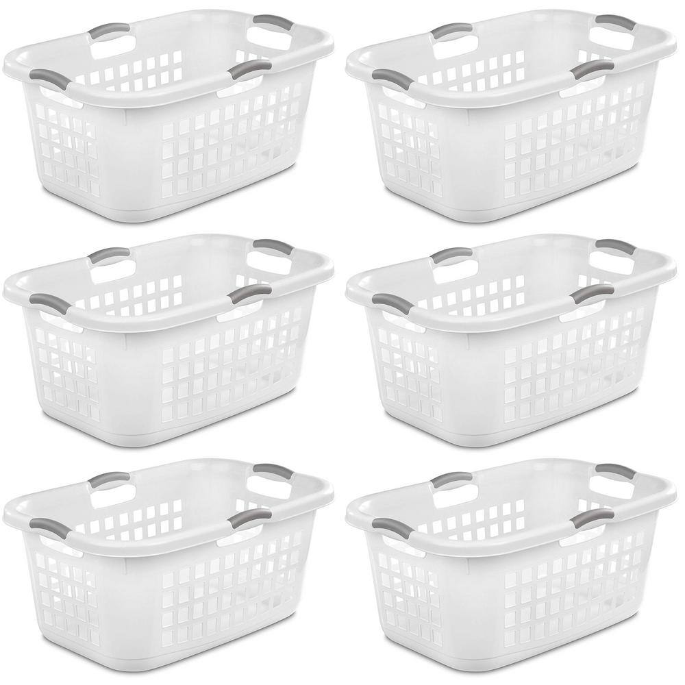 Sterilite Ultra White 2-Bushel Plastic Stacking Clothes Laundry Basket (6-Pack) 6 x 12168006