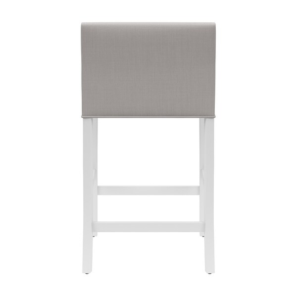 Desco Wood Upholstered Stool， White