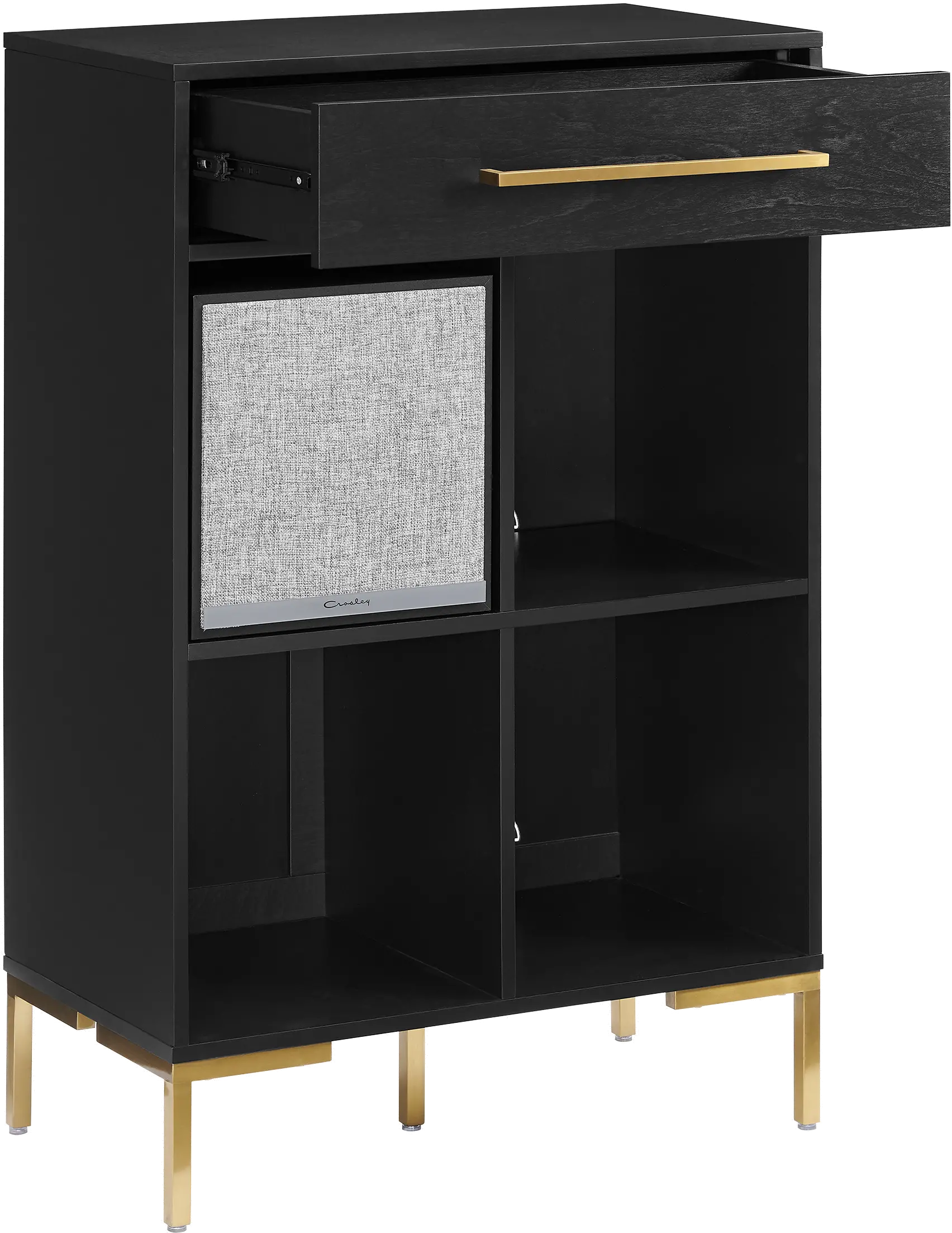 Juno Black Storage Cube Bookcase with Speaker