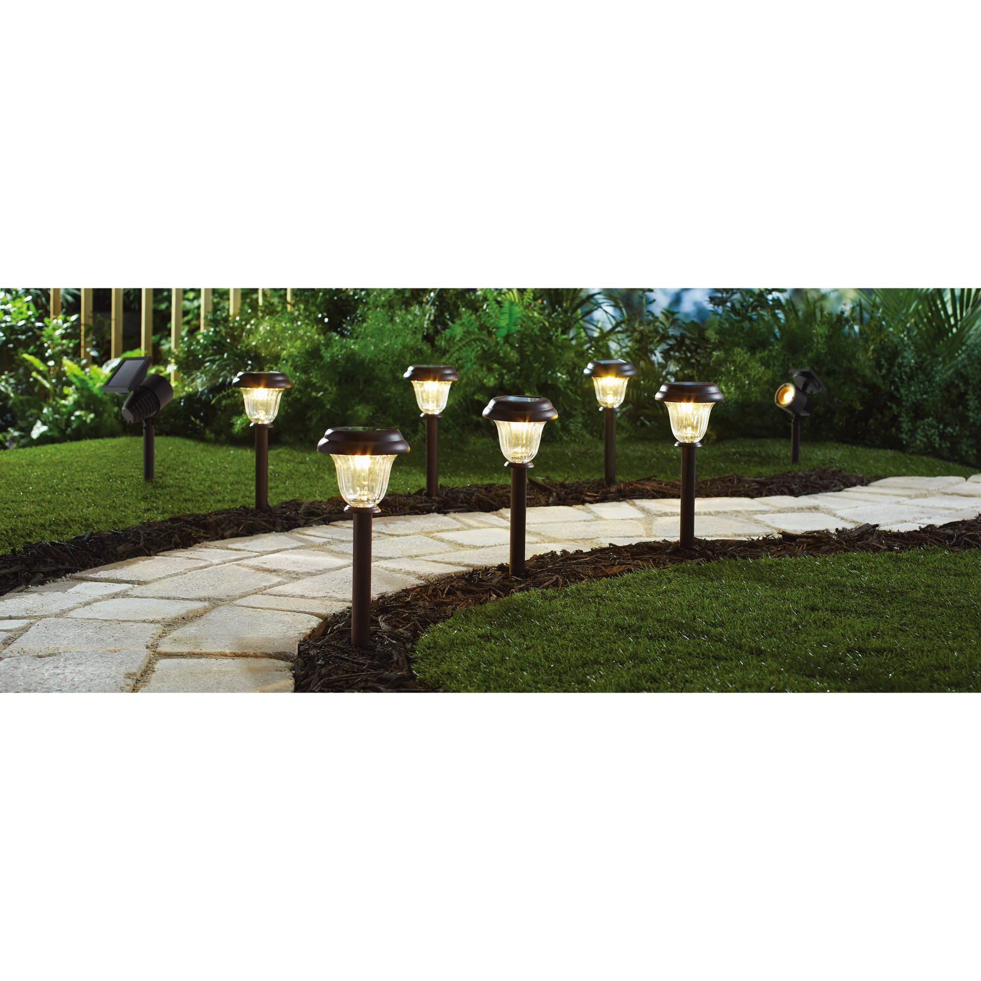 Mainstays Solar Outdoor Integrated LED 5-Lumen Landscape Pathway Light (4-Pack)