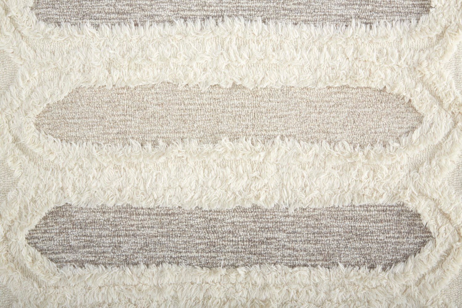 Elika Hand-Tufted Geometric Ivory/Taupe/Tan Rug