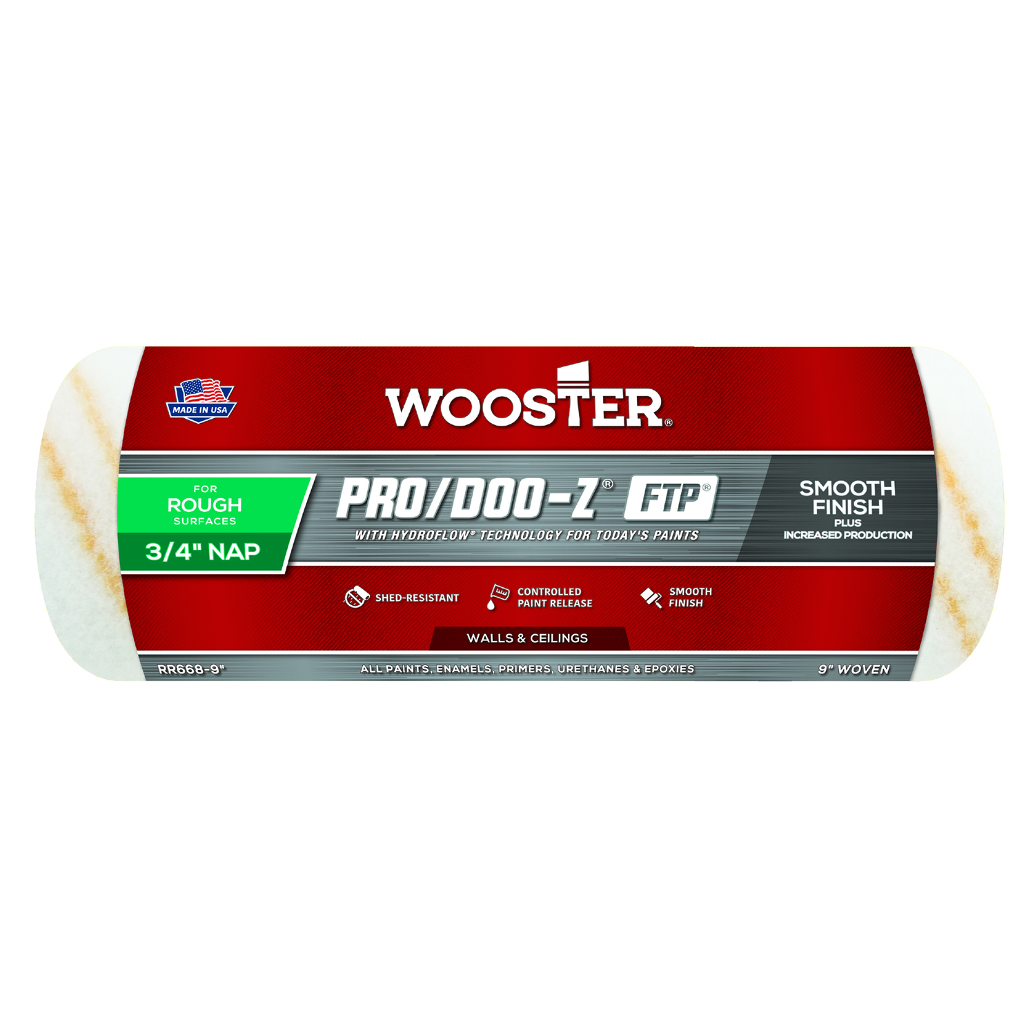 Wooster Pro/Doo-Z FTP Synthetic Blend 9 in. W X 3/4 in. Regular Paint Roller Cover 1 pk