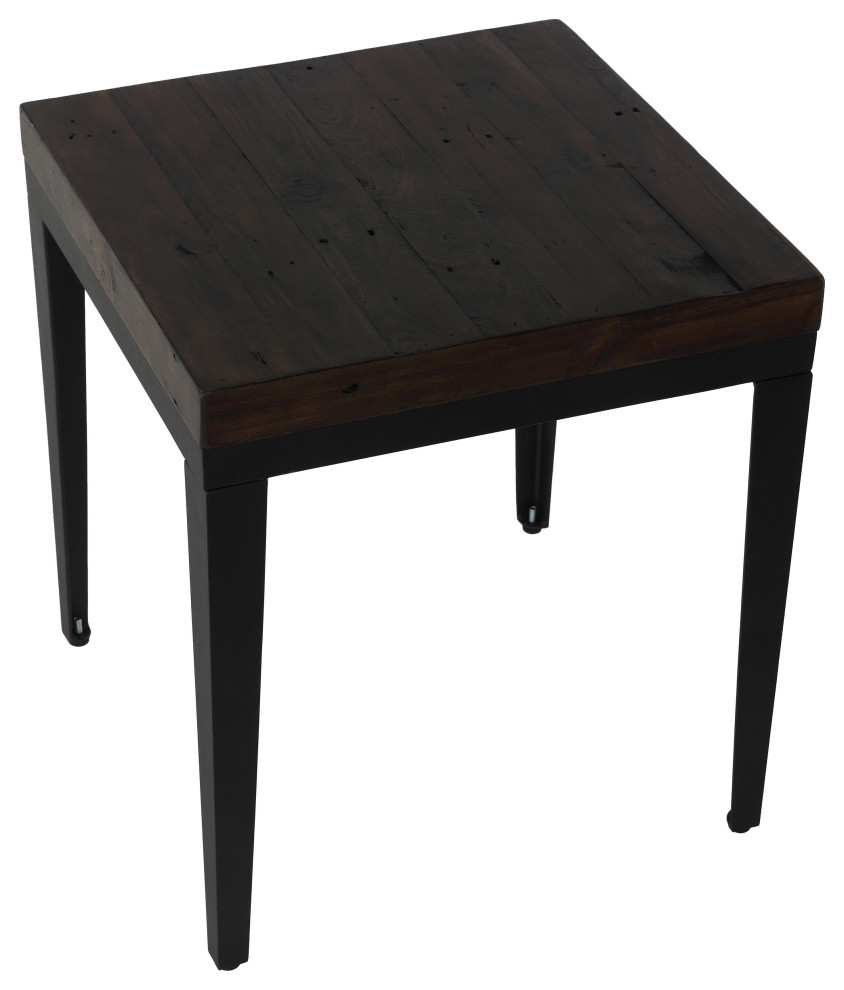 Cortesi Home Omaha End Table  Solid Wood and Metal  20 quot  Industrial   Side Tables And End Tables   by CozyStreet  Houzz