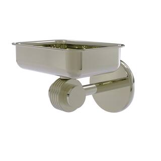 Allied Brass Satellite Orbit 2-Collection Wall Mounted Soap Dish with Groovy Accents in Polished Nickel 7232G-PNI