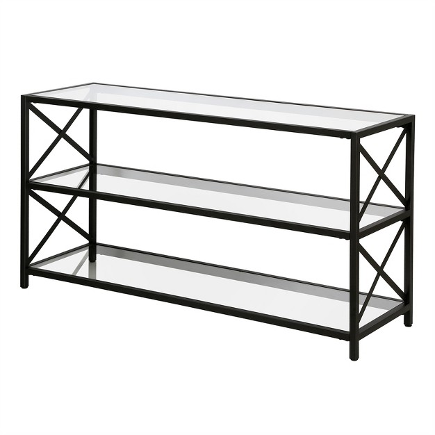 Modern X sided Black And Bronze Metal Tv Stand Henn amp hart