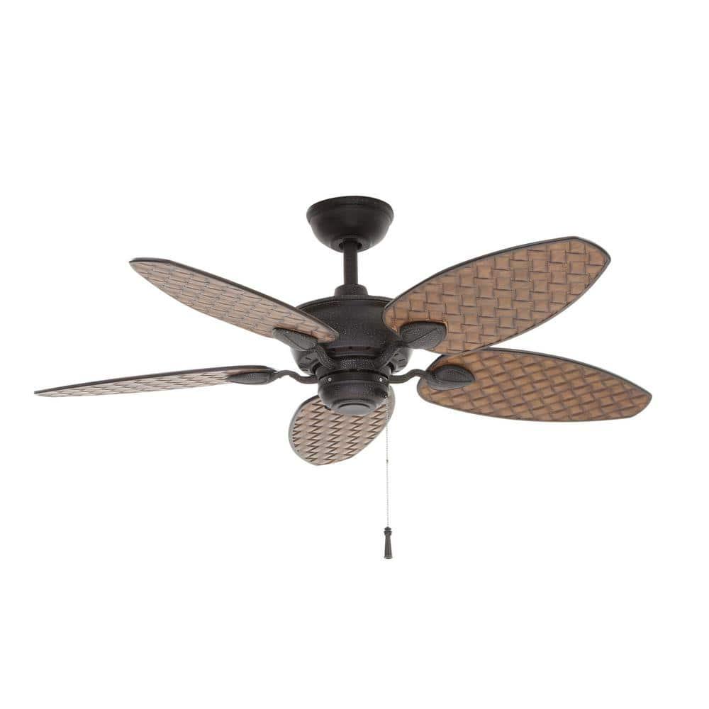 Hampton Bay Largo 48 in IndoorOutdoor Gilded Iron Wet Rated Downrod Ceiling Fan with Reversible Motor