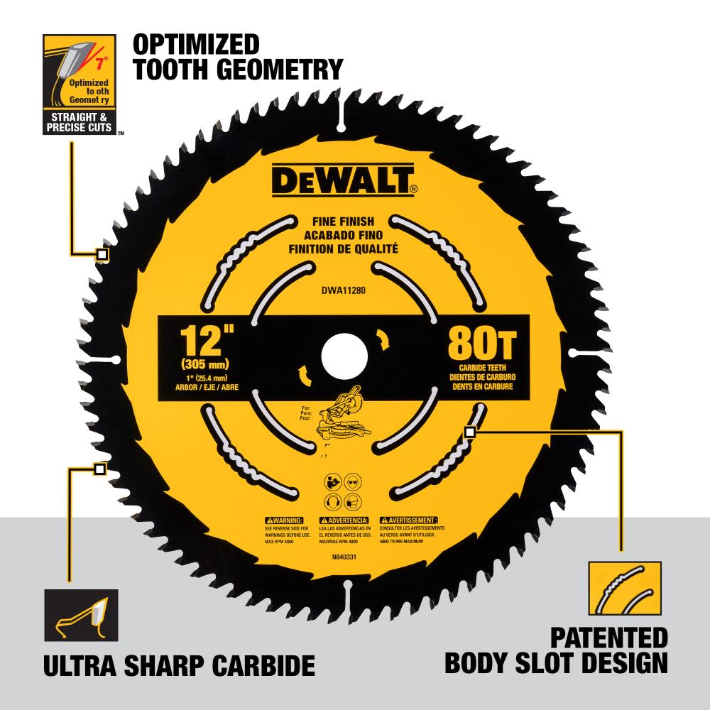 DEWALT Circular Saw Blade 12 80T ;