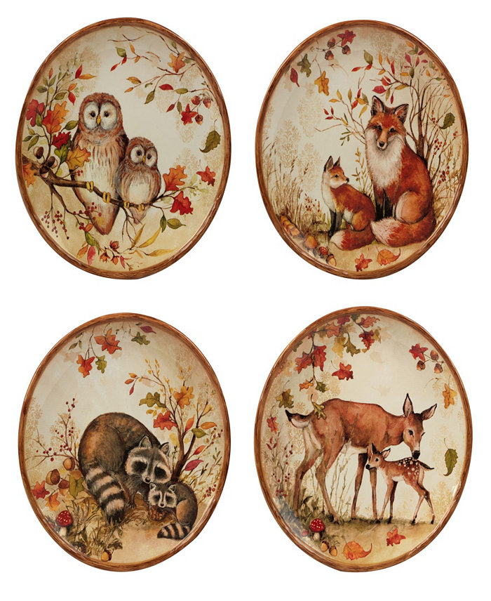 Certified International Pine Forest Set of 4 Dinner Plate