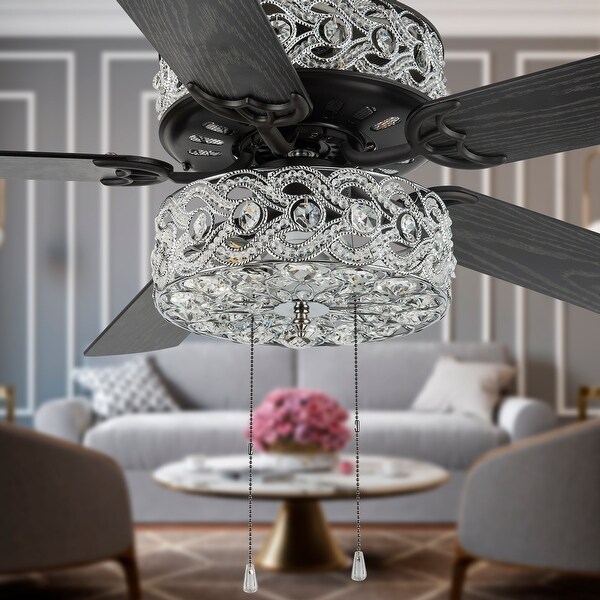 River of Goods Olivia Oil Rubbed Bronze Finish/ Crystal 52-inch LED Ceiling Fan - 52