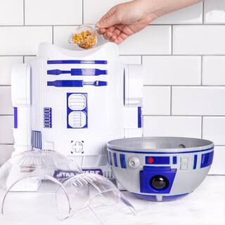 Uncanny Brands 2 oz. Kernel Capacity in BlueWhite with Fully Operational Droid Kitchen Appliance Star Wars R2D2 Popcorn Maker POP-SRW-R2D2