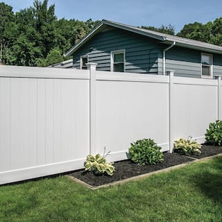 Veranda Linden 6 ft. H x 8 ft. W White Vinyl Privacy Fence Panel Kit 73014713