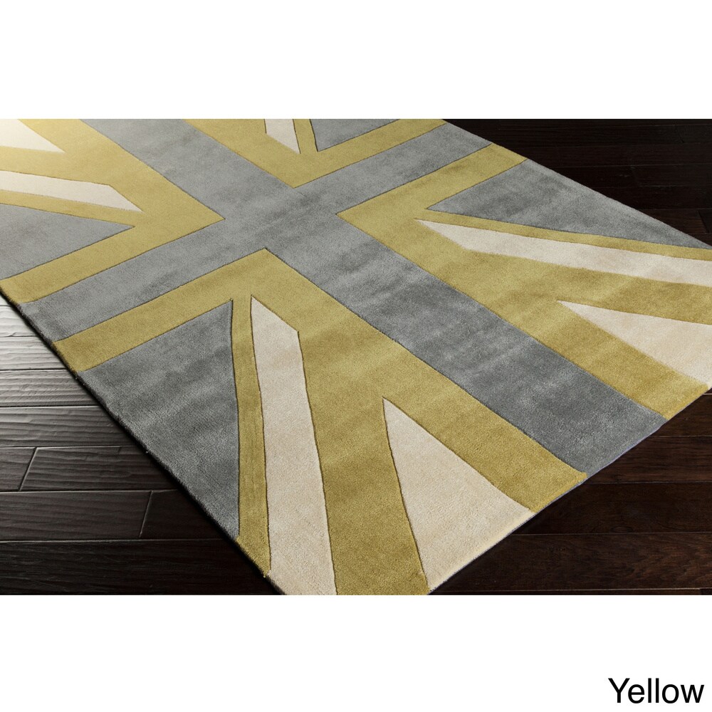 Hand tufted Union Jack Novelty Contemporary Area Rug