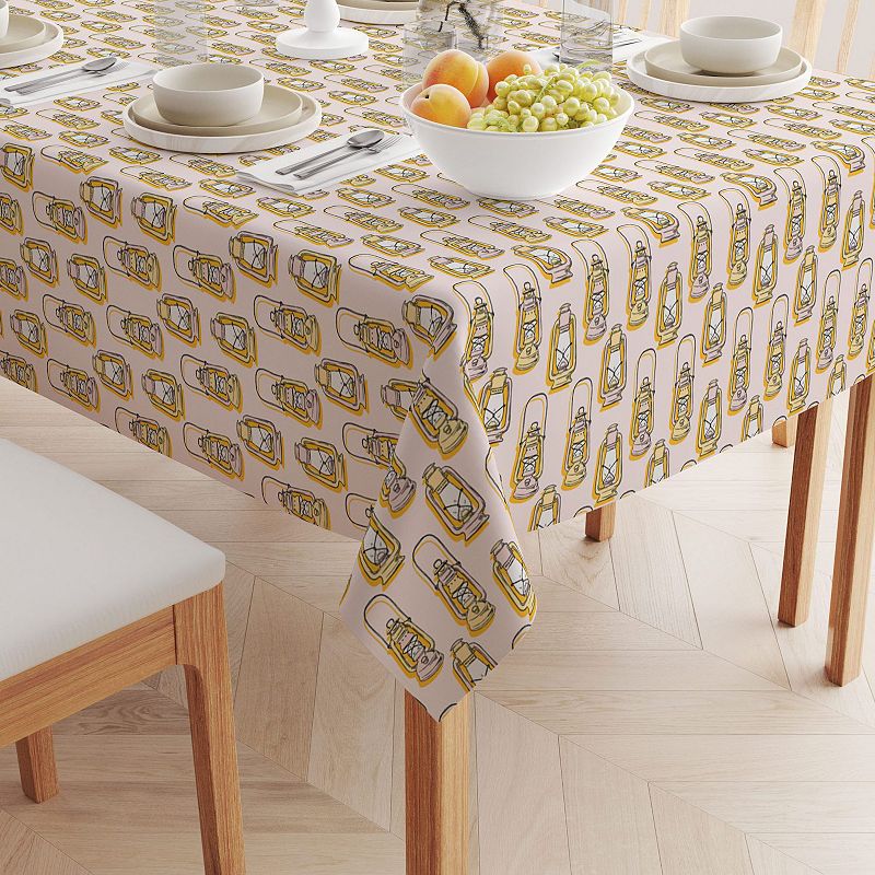 Square Tablecloth， 100% Polyester， 54x54， Camping Lanterns