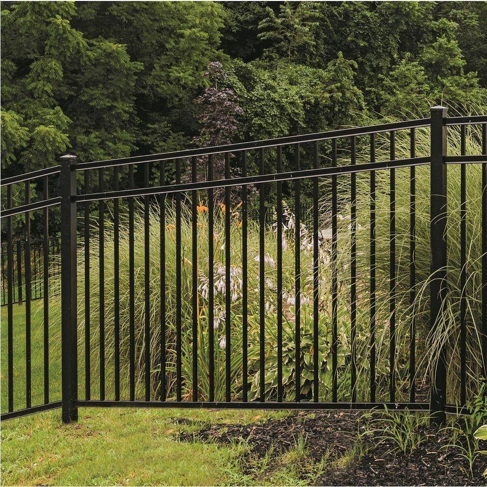 Barrette Outdoor Living CascadeNew Hope 2 in. x 2 in. x 5-78 ft. Black Standard-Duty Aluminum Fence Corner Post 73002221