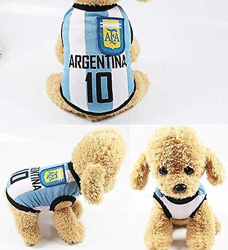 Dog Sweatshirt Pet T-shirt， Dog Summer Apparel Puppy Pet Clothes For Dogs Cute Soft Vest Football Teamargentina