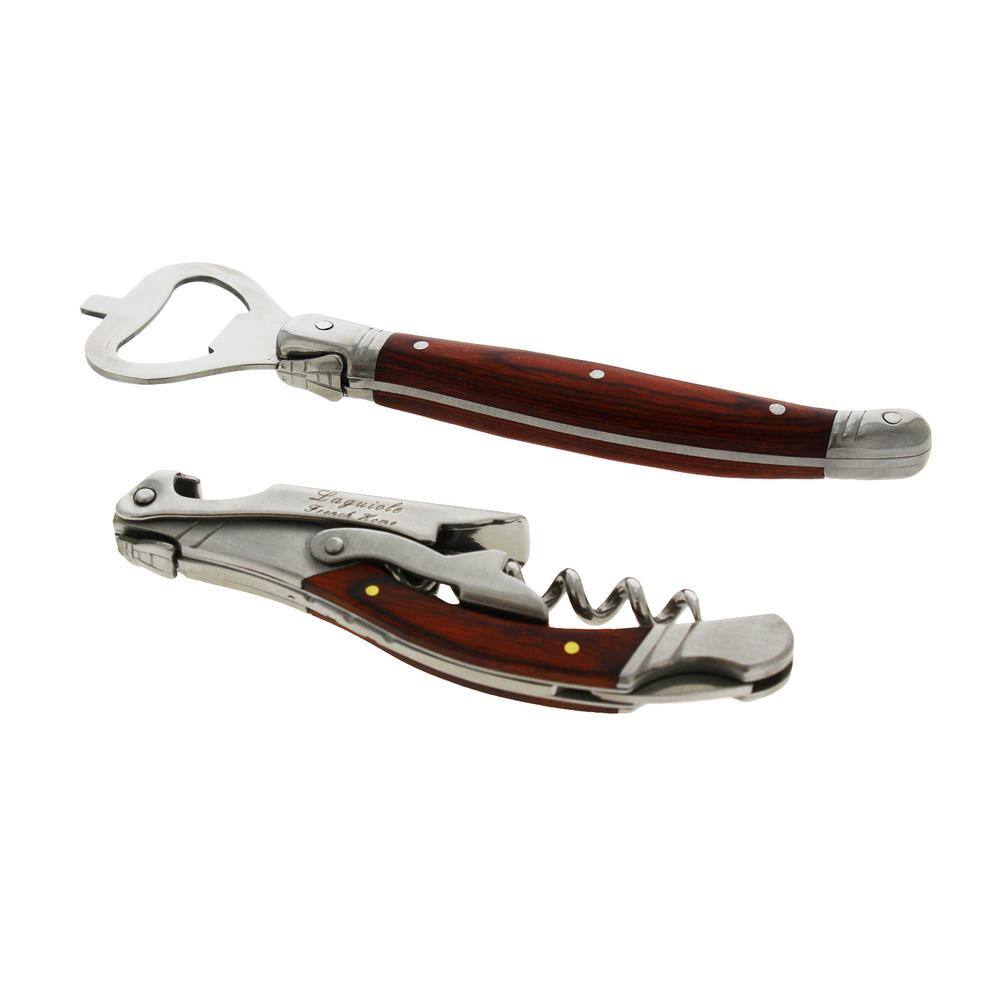 Laguiole 2-Piece Bottle Opener Bar Set with Pakkawood Handles LG053