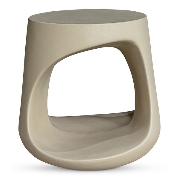 Aurelle Home Roscoe Modern Tall Geometric Concrete Stool