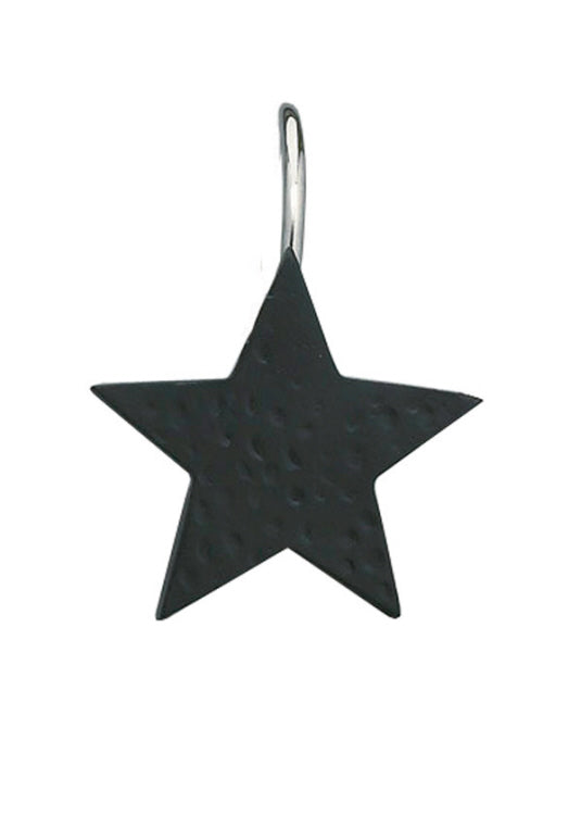 Star Shower Curtain Hooks - Black set/12