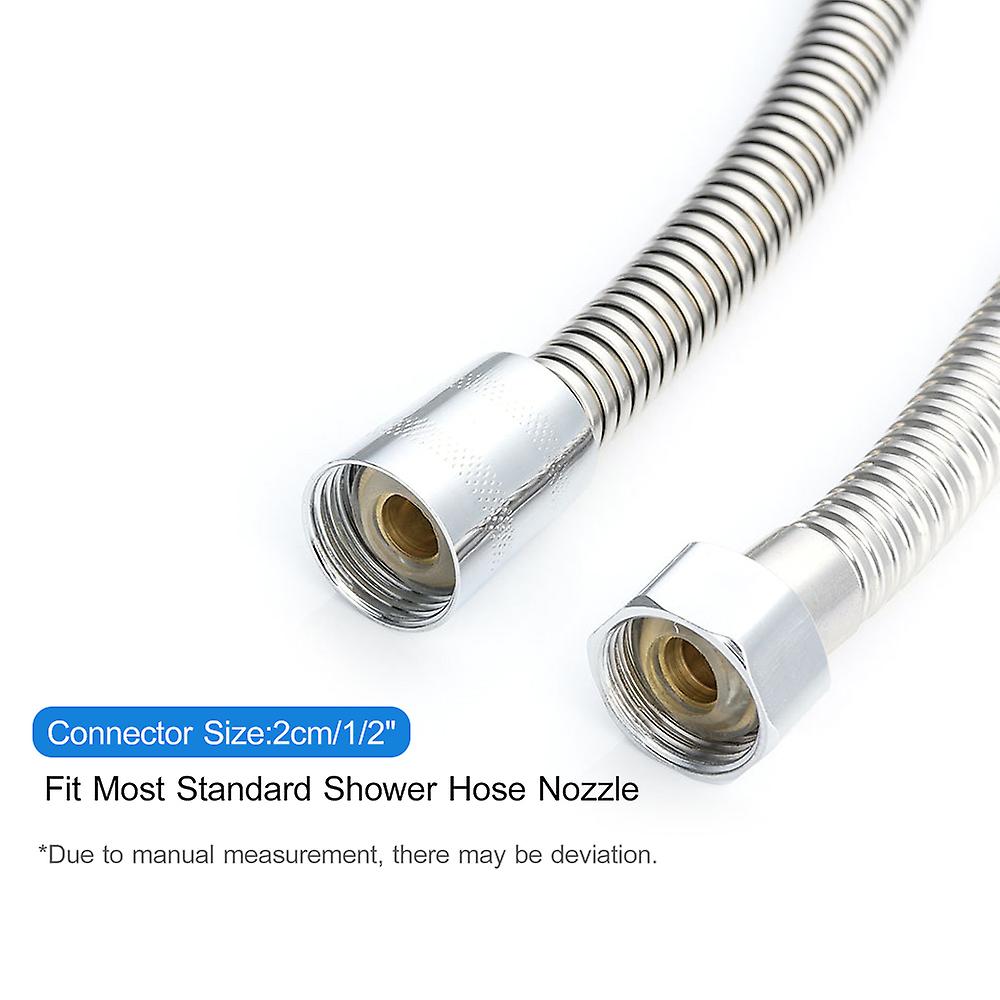 Shower Hose Stainless Steel Tube Flexible 3 Meters Long Shower Hose Replacement With 1/2 Inch Connector For Home Bathroom Hand-held Shower Head