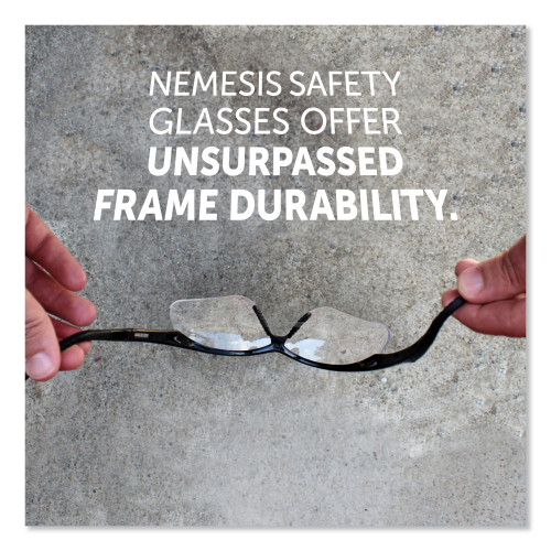 KleenGuard Nemesis Safety Glasses， Black Frame， Clear Lens (25676)