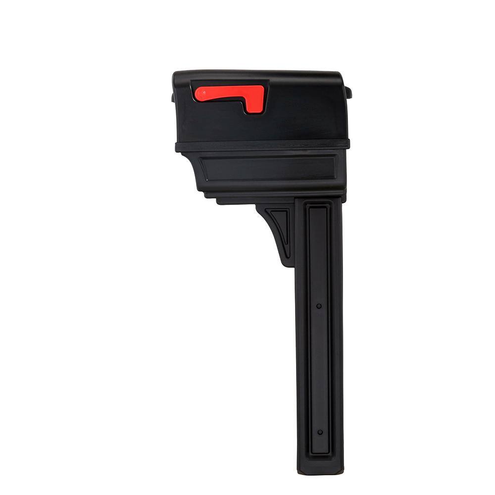 Architectural Mailboxes Gentry Black Medium Plastic All-in-One Mailbox and Post Combo GGC1B00AM