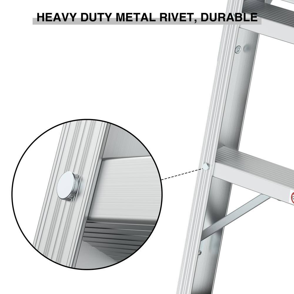 WELLFOR 1-Step Heavy-Duty Aluminum Folding Step Stool 225 lbs. Folding Step Ladder TL-HGY-35212